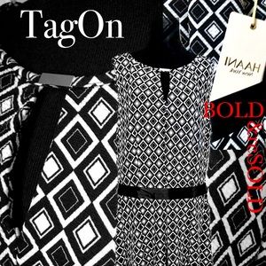 70% off Haani BOLD &reSold! w/TagOn B&W Sleeveless Necklaced Dress